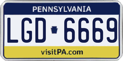 PA license plate LGD6669