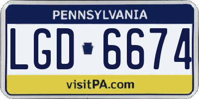 PA license plate LGD6674