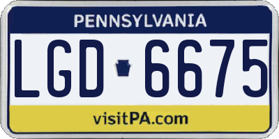 PA license plate LGD6675