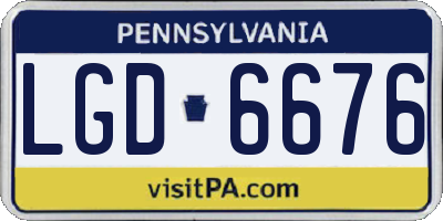 PA license plate LGD6676