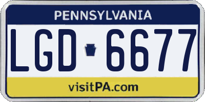 PA license plate LGD6677