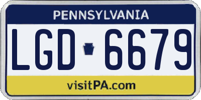 PA license plate LGD6679