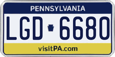 PA license plate LGD6680