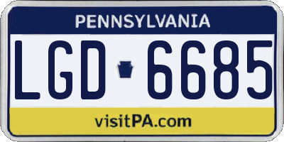 PA license plate LGD6685