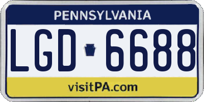 PA license plate LGD6688