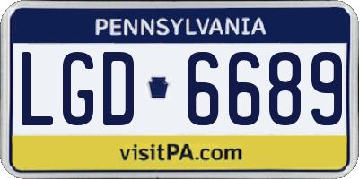 PA license plate LGD6689
