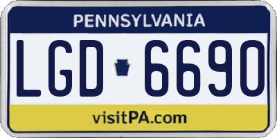 PA license plate LGD6690
