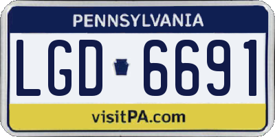 PA license plate LGD6691