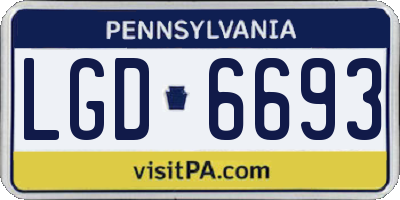 PA license plate LGD6693