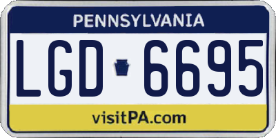 PA license plate LGD6695