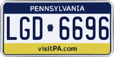 PA license plate LGD6696
