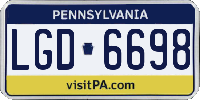 PA license plate LGD6698