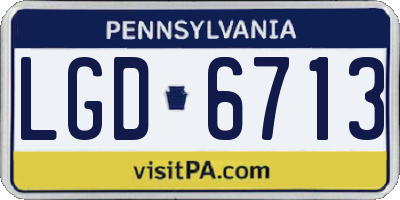 PA license plate LGD6713