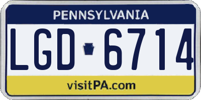 PA license plate LGD6714