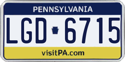 PA license plate LGD6715