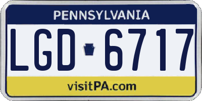 PA license plate LGD6717