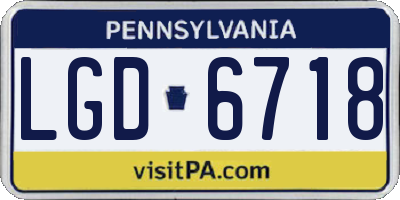 PA license plate LGD6718