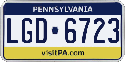 PA license plate LGD6723