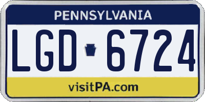 PA license plate LGD6724