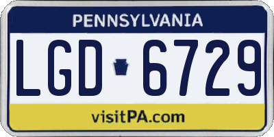 PA license plate LGD6729