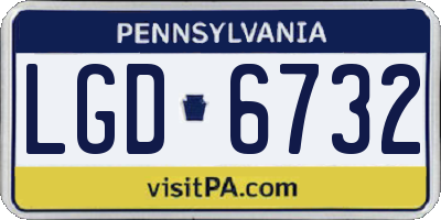 PA license plate LGD6732