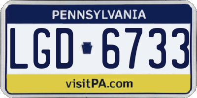 PA license plate LGD6733