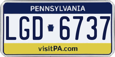 PA license plate LGD6737