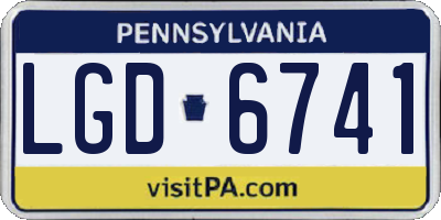 PA license plate LGD6741