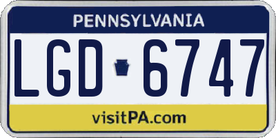 PA license plate LGD6747