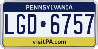 PA license plate LGD6757