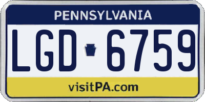 PA license plate LGD6759