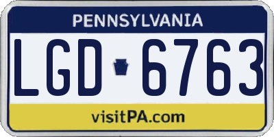 PA license plate LGD6763