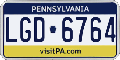 PA license plate LGD6764