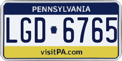 PA license plate LGD6765