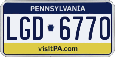 PA license plate LGD6770