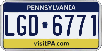 PA license plate LGD6771