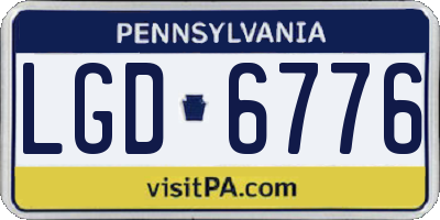 PA license plate LGD6776