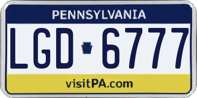 PA license plate LGD6777