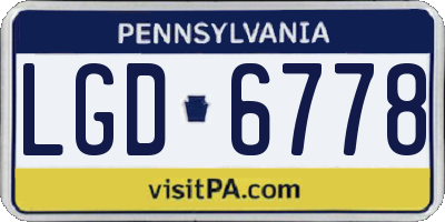 PA license plate LGD6778