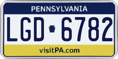 PA license plate LGD6782