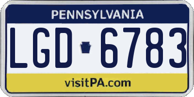 PA license plate LGD6783