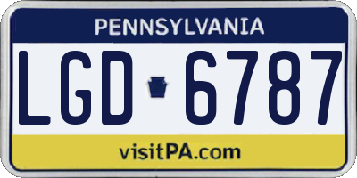 PA license plate LGD6787
