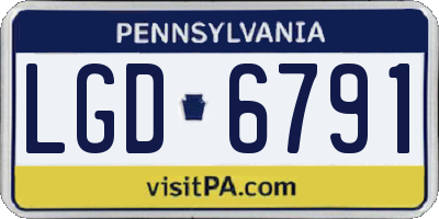 PA license plate LGD6791