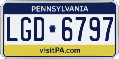 PA license plate LGD6797