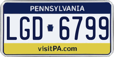 PA license plate LGD6799
