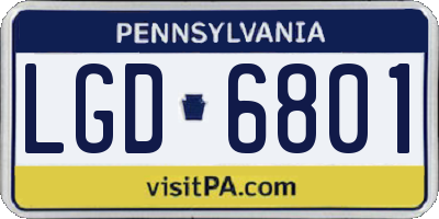 PA license plate LGD6801