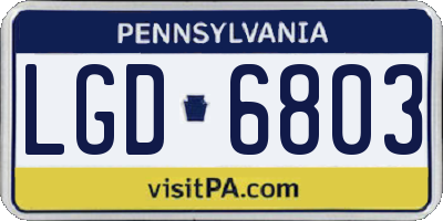 PA license plate LGD6803
