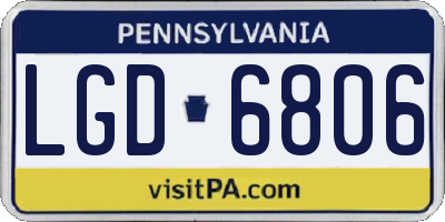 PA license plate LGD6806