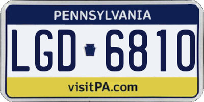 PA license plate LGD6810
