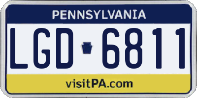 PA license plate LGD6811